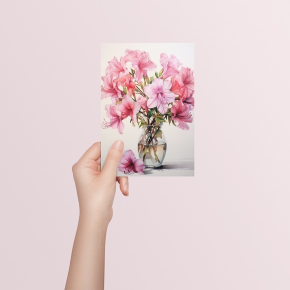 Watercolor Azalea Wall Art Illustration Print Poster Unframed - Picture 5 of 5